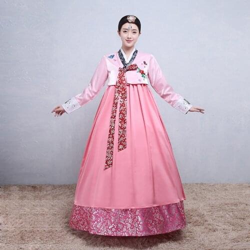 New Embroidered Korean Hanbok Traditional Performance Costumes Court Dachangjin Hanbok Modern Wedding Dress Korean Clothes SL206