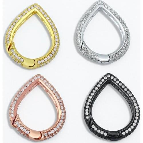 OCESRIO DIY Rainbow Supplies Fastener Drop Carabiner Screw Lock Clasp Zirconia Accessories For Handmade Pendant Jewelry cspa022