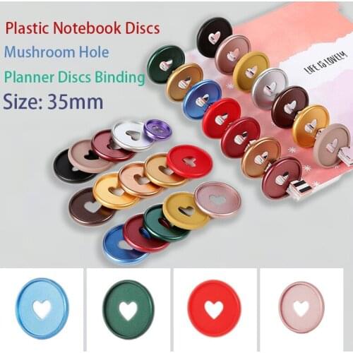 16pcs 35mm Plastic Planner Binder Rings Loose Leaf Binding Disc Binder DIY Notebook Accessories Mushroom Rings Binding Supplies