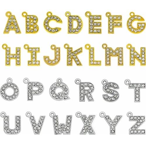 1 piece 15mm Dangle Charm silver color gold color English letters DIY Accessories pendant for necklace or bag
