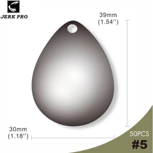 JERK PRO 50PCS Size 5 Smooth Steel Colorado Spinner Blade Fishing Lure Spinnerbait Accessories Angler’s Tackle Craft