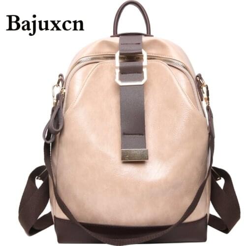 Luxury brand Leather Backpack Designer Multifunction Large Capacity schoolbags zipper bags for Women Travel Mochila Para Mujer