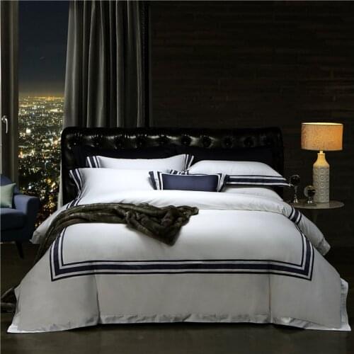 New 1000TC Egyptian Cotton Luxury hotel Bedding set King Queen Size Bed set Duvet Cover Bedsheet set parrure de lit