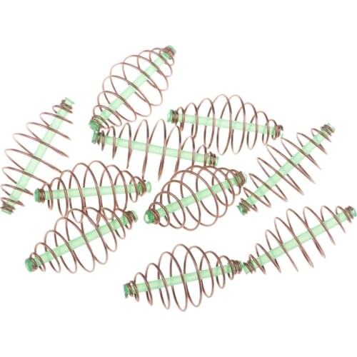 10 pcs Fishing Feeders Bait Thrower Coil Inline Method Feeders Tackle Metal Fishing Feeders Cage Fishing Tackle