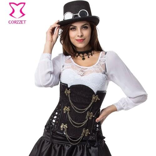 Steel Boned Underbust Halloween Corset Plus Size Steampunk Corsets And Bustiers Gothic Clothing Korsett For Women Waist Trainer