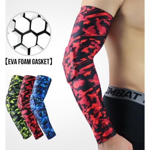 Strengthen Elbow Protection More Secure 1 Pair Breathable Elastic Arm Warmers With Crash Cushion And Silicone Antiskid