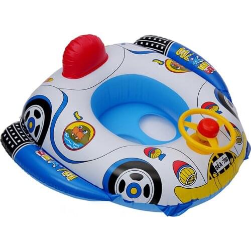High Quality Safe Cartoon Baby Swimming Seat Ring Kids Inflatable Car Style Pool Float Boat Children Swim Ring