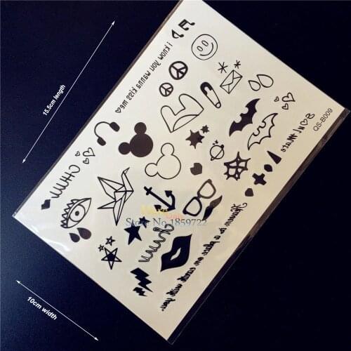 1PC Little Cute Pattern Tattoos On Hand Finger Tattoos Cartoon Style Flash Tattoos Kids Children Gifts Temporary Tattoo Stickers