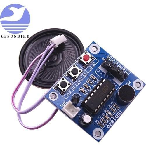10Set ISD1820 recording module voice module the voice board telediphone module board with Microphones + Loudspeaker
