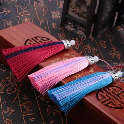 10pcs/lot Polyester silk Tassel Long Tassels Pendants For Keychain Cellphone&Bags DIY Jewelry Accessories Making