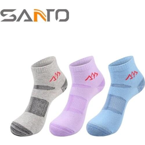 3 pairs SANTO Brand COOLMAX outdoor Spring short thin pedicure running cycling Women Sport Socks pedicure S003