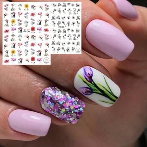 CA-491-492-489 flower series DESIGNS COOL 3d nail art stickers decal template diy nail tool decorations