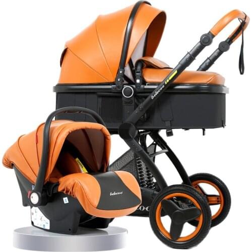 High-view baby stroller basket can sit and lying baby pram foldable two-way shock-absorbing baby stroller
