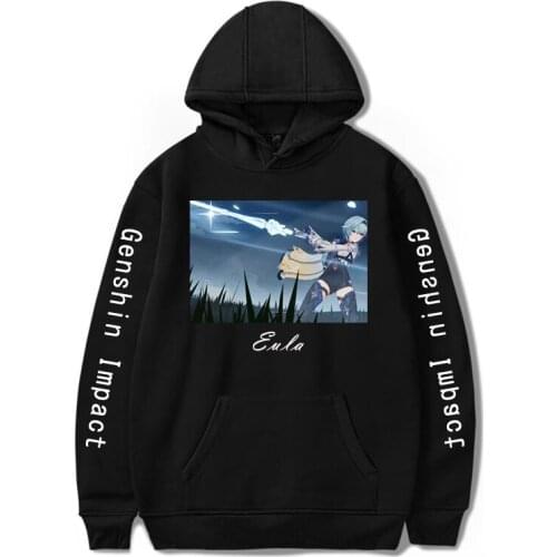 Eula Genshin Impact Hoodi Kawaii Aesthetic Harajuku Casual Printed Oversized Clothing Tops Streetwear Women Unisex Sweatshirt