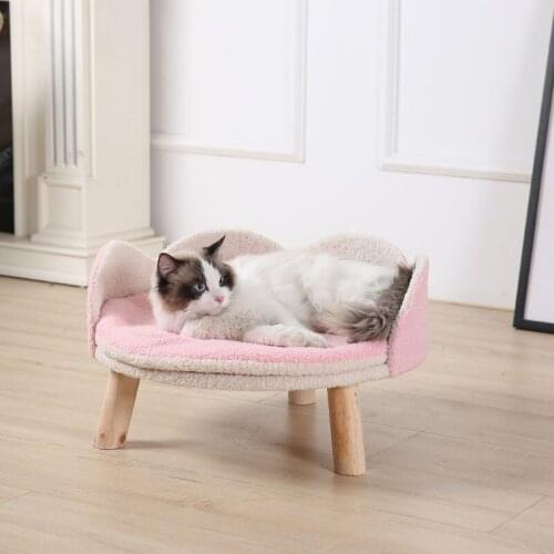 Coral Fleece Winter Warm Cat Sofa Mattress Removable Puppy Sleeper Nest Kitten Pet Furniture