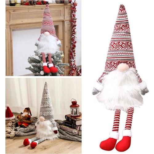 Plush Faceless Doll Christmas Tree Topper Decorative Scandinavian Tomte Swedish Christmas Elf Gnome for New Year Home Decor