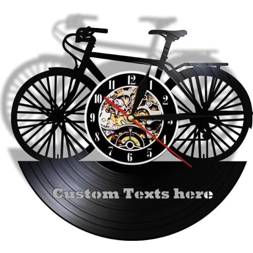 Motorcycle Riders Motto Bikers Home Decor Art Life Is Better On a Bike Retro Vinyl Record Wall Clock Bicycle Cyclist Wall Clock