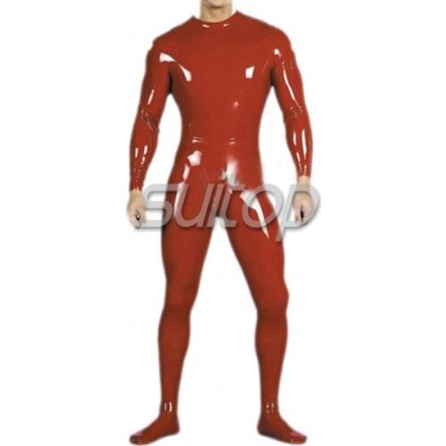 Suitop mens latex catsuit with socks(high quanlity latex)