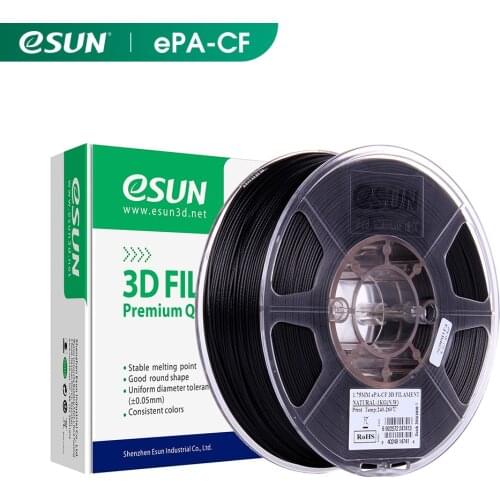 ESUN Carbon Fiber Filled Nylon Filament ePA-CF 1.75mm 3D Printer Filament,1KG 2.2LBS Spool 3D Printing Filament for 3D Printers