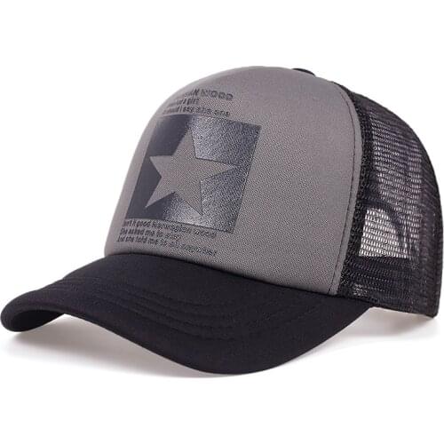 New Baseball Cap Five-pointed Star Printed Caps Men Women Outdoor Sun Shade Hat Adjustable Wild Hat Spring Summer Breathable Net
