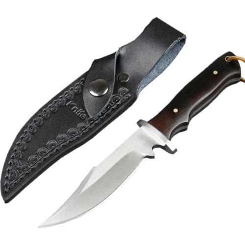 Fixed Blade Knife High hardness 440 steel tactical survival knife outdoor camping EDC rescue tools with wooden handle
