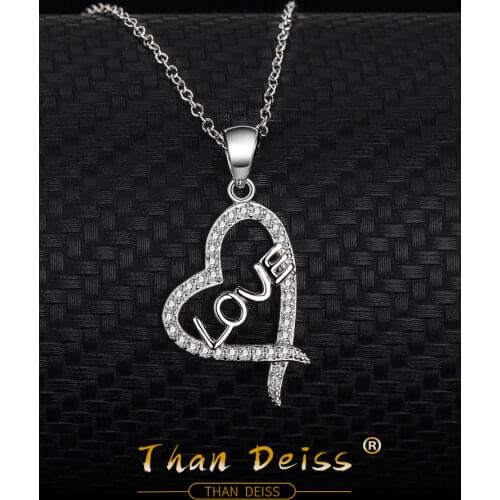 S925 Sterling Silver LOVE Heart-Shaped Love Necklace Europe And The United States Fashion Simplicity Pendant Send girlfriend