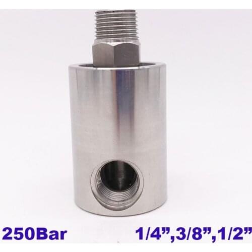 250Bar high pressure rotary swivel joint 50RPM 1/4 3/8 1/2 inch thread stainless steel 304 rotating fitting for water oil gas