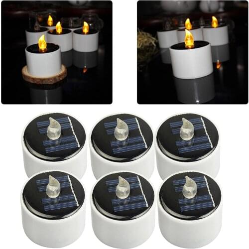 Solar Power Led Candles Flameless Electronic Solar Led Tea Lights, Can Make Romantic, Warm, and Happy Atmosphere