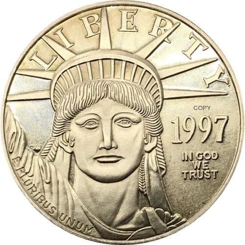 United States of America 100 Dollars American Platinum Eagle Bullion Coinage 1997 Brass Metal Copy Coin