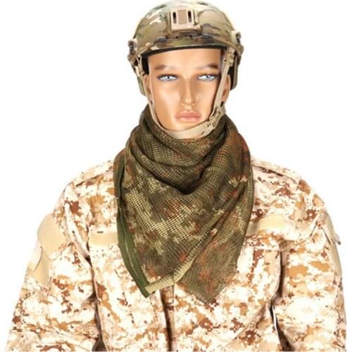 Tactics Cotton camouflage Field jungle camouflage Big hole scarf Sunscreen net towel