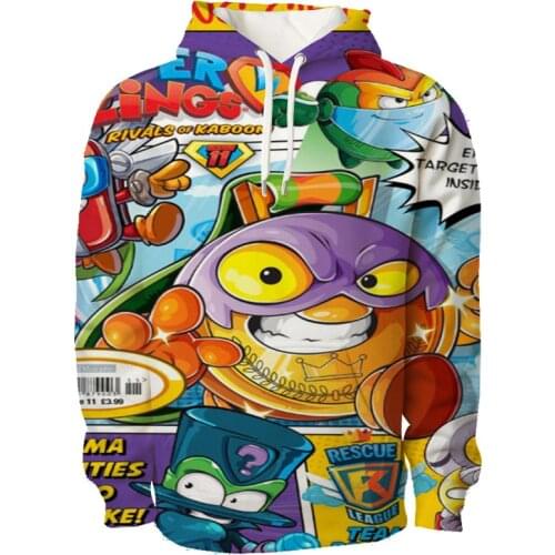 Boys Super Zings 3D Print Hoodies Kids Casual Hooded Sweatshirt Superzings Long Sleeve Pullovers Tops for Children Surprise gift