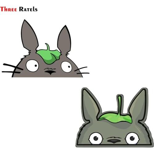 Three Ratels FC78 3D Cute Totoro Peeking Waterproof Sticker for Car Bike Motorcycle Home Kids Room Wall Laptop decal