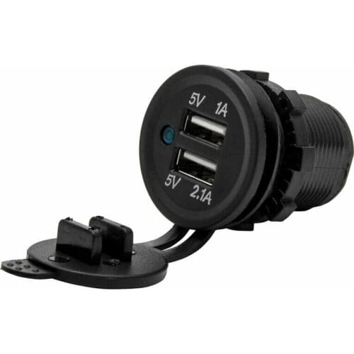 Universal 5V 2.1A/1A Cigarette Lighter Car Charger USB Vehicle Waterproof Dual USB Car Socket Charger Power Adapter +Cable Fuse