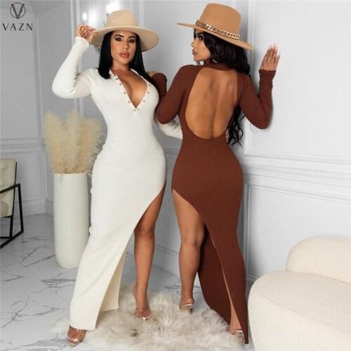 Модные трикотажные платья VAZN China At AliExpress