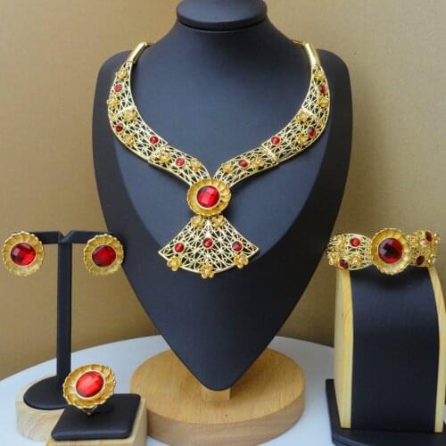 YUMINGLAI New Arrivals Elegant Design Dubai African Ladies Jewelry Set FHK9438
