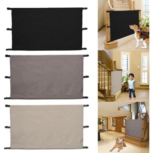 Pet Fence Dog Safety Net Durable Oxford Cloth Folding Dog Gate Safety Guard with Buckles for Indoor Outdoor Stairway Doorway