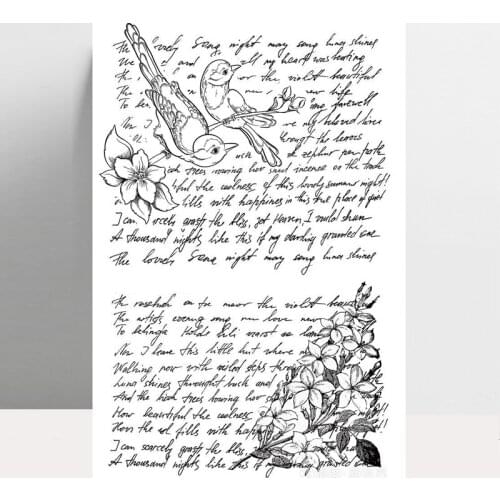 ZhuoAng Flowers And Birds Clear Stamp for Scrapbooking Rubber Stamp Seal Paper Craft Clear Stamps Card Making