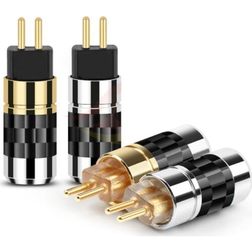 0.78mm 2 Pins Headphone Jack For UM3X W4R UE18 HiFi Headset Gold-Plated Minijack Soldering 0.78 Plug Earphone DIY Aduio Adapter