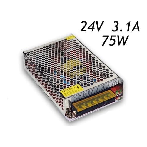 36Pcs/lot AC220 240V To DC 24V 3.1A 75W Switching Power Supply Driver for LED Strip DHL