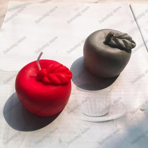 3D Apple Aromatherapy Candle Mold Creative Concrete Plaster Silicone Molds Fruit Soap Candle Mould
