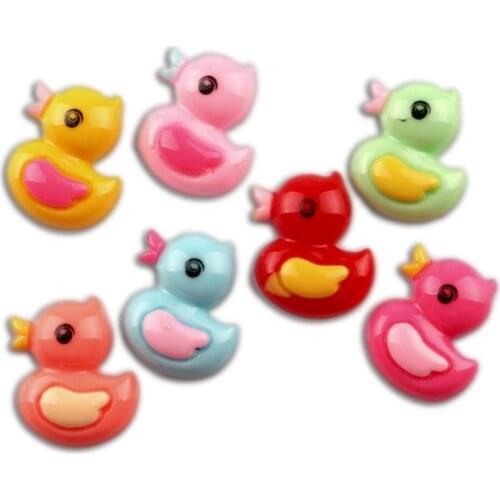50Pcs Mixed Resin 21x18mm Ducks Decoration Craft Flatback Cabochon Embellishments For Scrapbooking Kawaii Diy Accessories