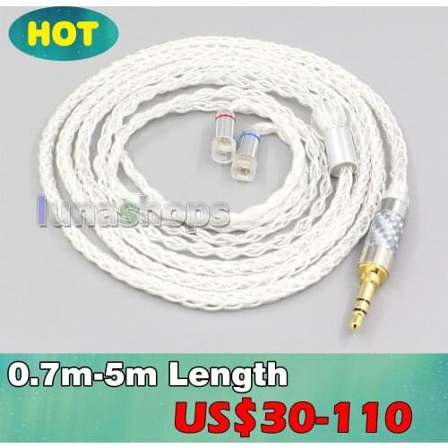 4.4mm 2.5mm 8 Core Silver Plated OCC Earphone Cable For Sennheiser IE8 IE8i IE80 IE80s Metal Pin LN006551