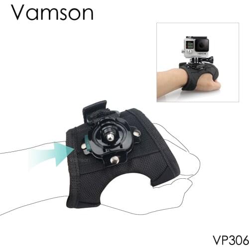 Vamson for go pro accessories Hero7/6/5/7 Glove-style bracket Wrist Hand Mount Strap Holder for Xiaomi yi for DJI OSMO-VP306