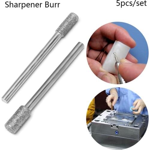5pcs 5/32" 3/4/5mm Diamond Chainsaw Sharpener Micro-carving Needle Burr Stone Round Abrasive Tools File Fits 1453 Craftsman