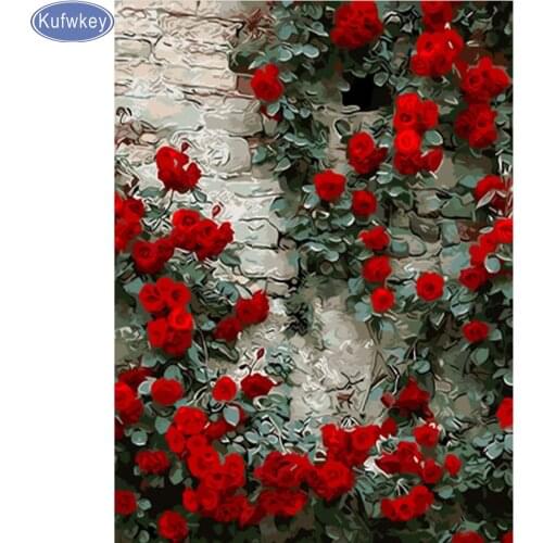 Diamond embroidery red rose flower,5d diamond painting,full diamond mosaic 3d picture of rhinestones cross-stitch christmas gift