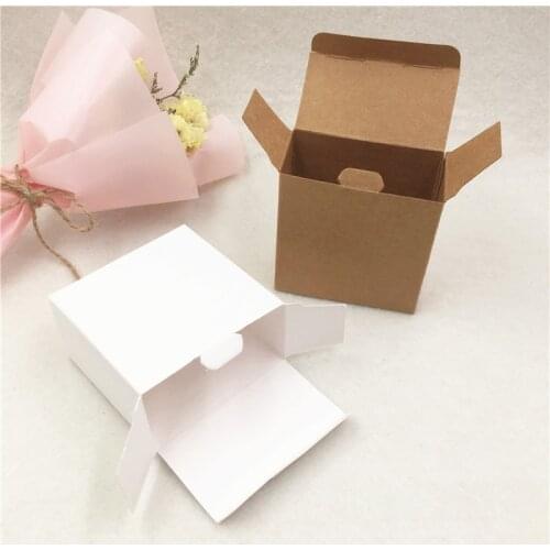 White/Brown Blank Cardboard Paper Boxes Chocolate Candy Container Cases Normal Wedding Festival Party Supply Gift Packing Boxes