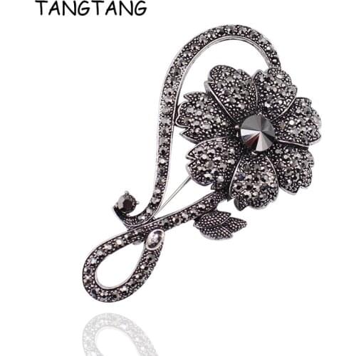 Retro Classic Rhinestone Brooches Pins Wedding Flower Jewelry for Women Elegant Temperament Gorgeous Scarf Pins Item NO.: BH8239