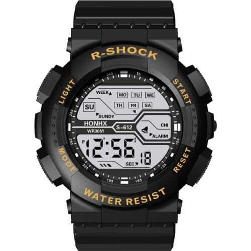 Fashion Waterproof Watch Mens Boy Lcd Digital Stopwatch Date Rubber Sport Wrist Watch Automatic Luminous Clock Часы Мужские