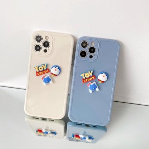 Anime Doraemon TPU Doll Back Cases For iPhone X XR 8 7 Plus SE 2020 Cute Girls White Rear Cover For iPhone 12 11 Pro XS Max