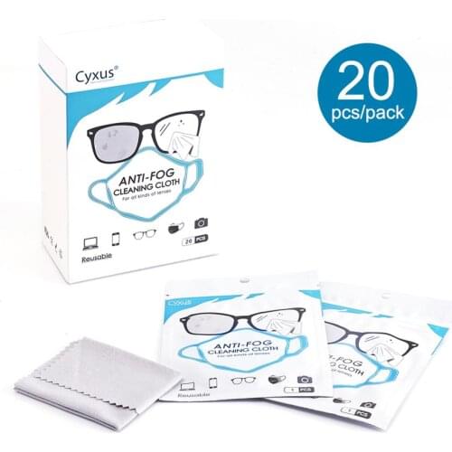 Cyxus Anti Fog Anti Static Wipes Reusable Microfiber Cleaner Cloth 20 Pieces 7101Z05